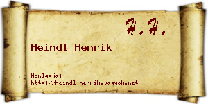 Heindl Henrik névjegykártya